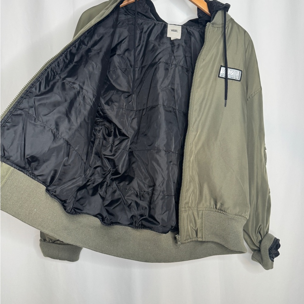 Vans Men's Olive Green Hooded Bomber Jacket - Picture 3 of 10